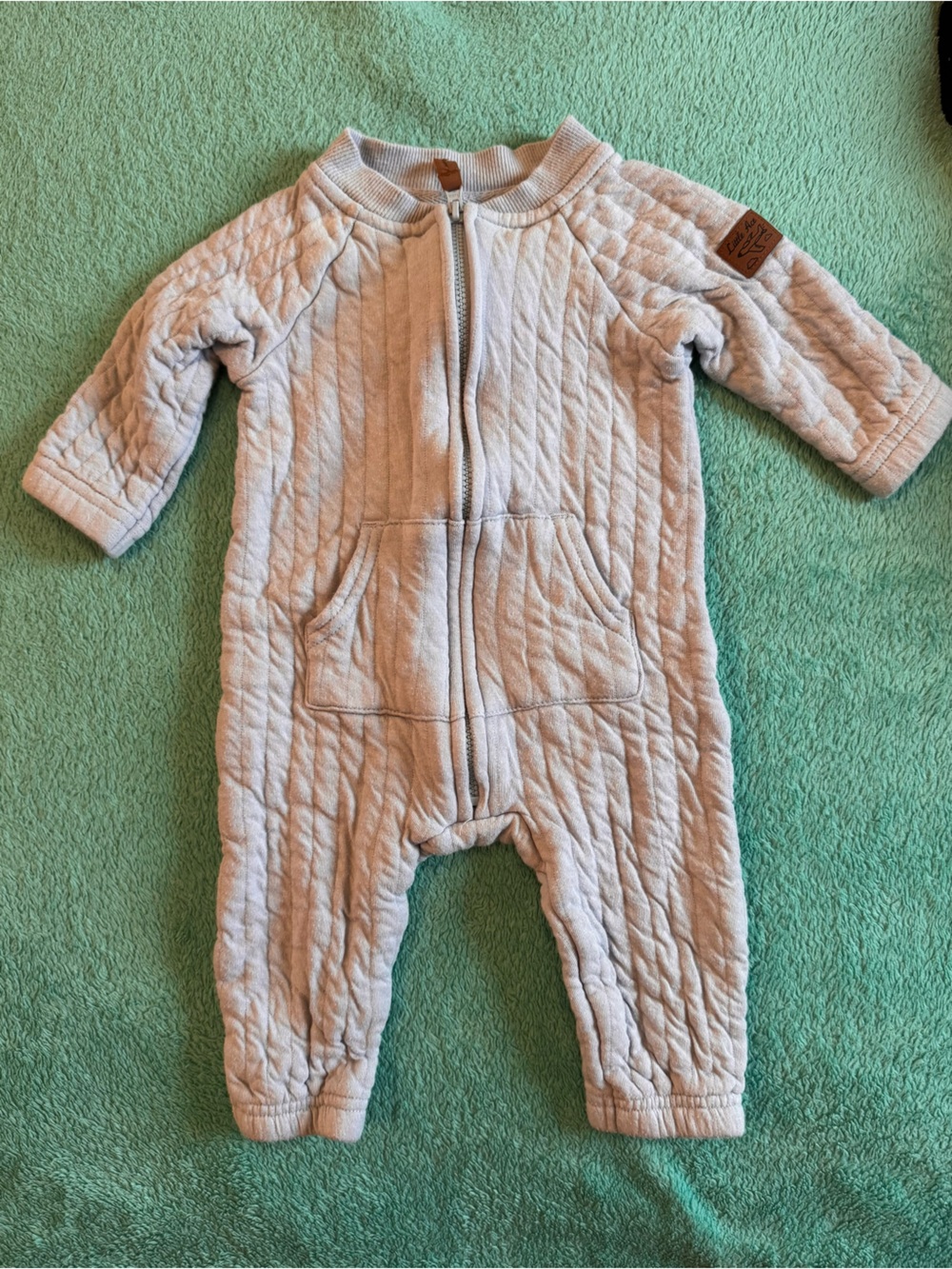 Carter's Quilted Baby Puffer One-Piece - Light Beige